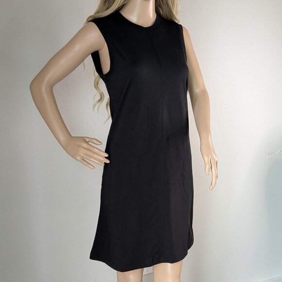 ATM Dress Size Small Black Jersey Mini Sleeveless Lightweight Crew Cotton NWT - Picture 1 of 16